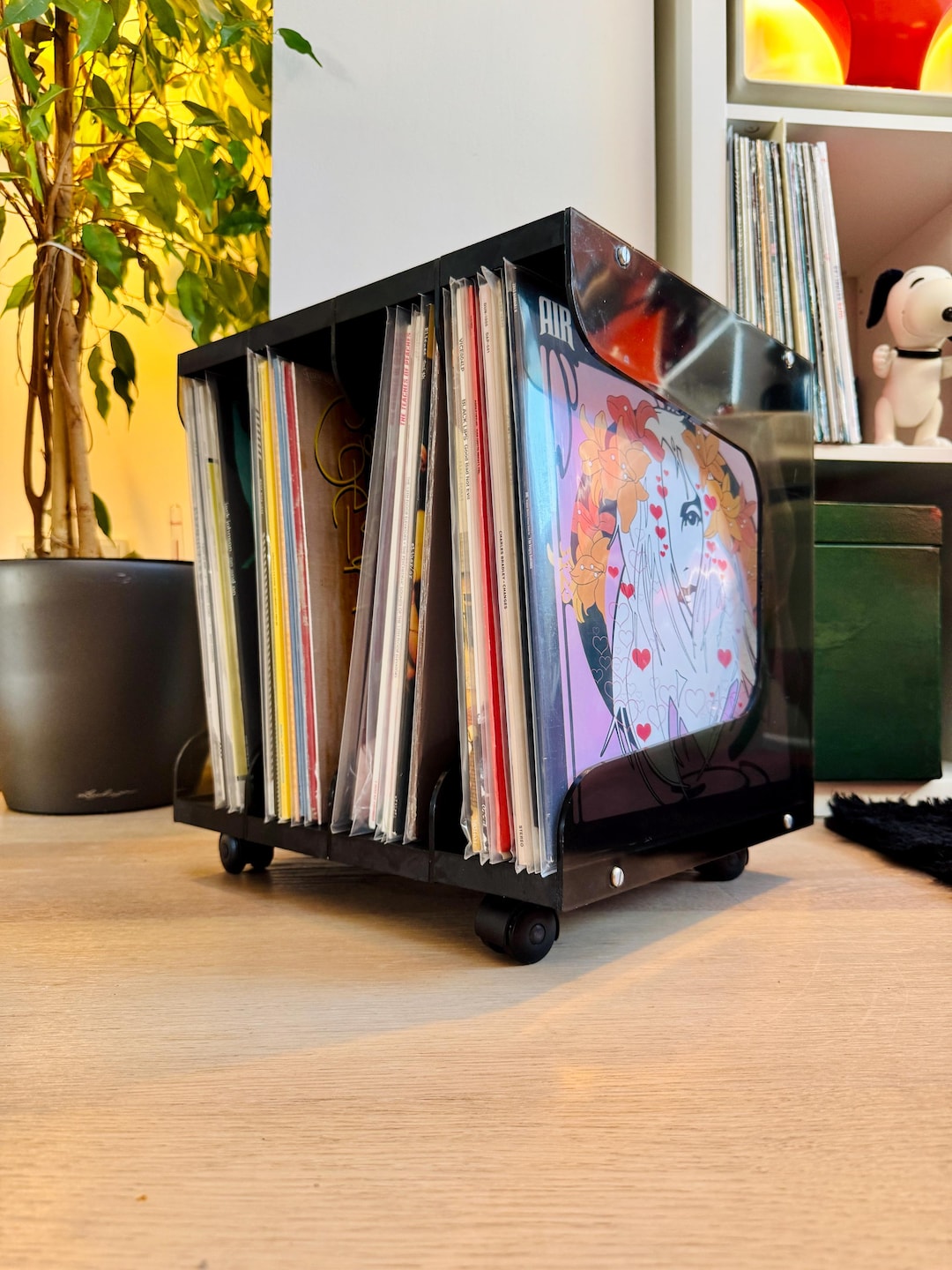 Space Age Vinyl Record Storage Stand on Wheels – 70s/80s Vintage LP ...