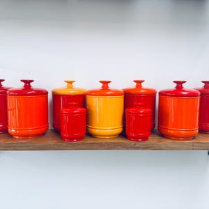 Vintage EMSA Plastic Kitchen Containers 70s Pop Art Retro Storage Tins