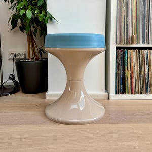 Vintage Emsa West Germany Stool Side Table – 1970s Space Age Pop Art Plastic Furniture – Retro German Design -