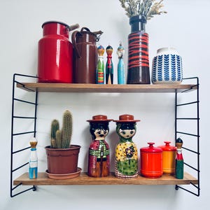 Original Mid Century Nisse Strinning Wall Shelf – Vintage Wall-Mounted Shelf in 60s Style
