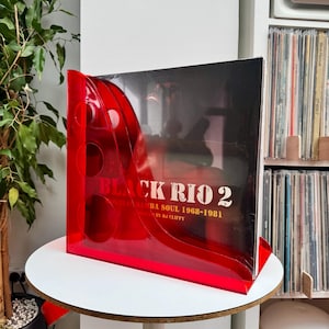 Vintage 70s Scholl Plexiglass Record Holder: Space Age LP Vinyl Box
