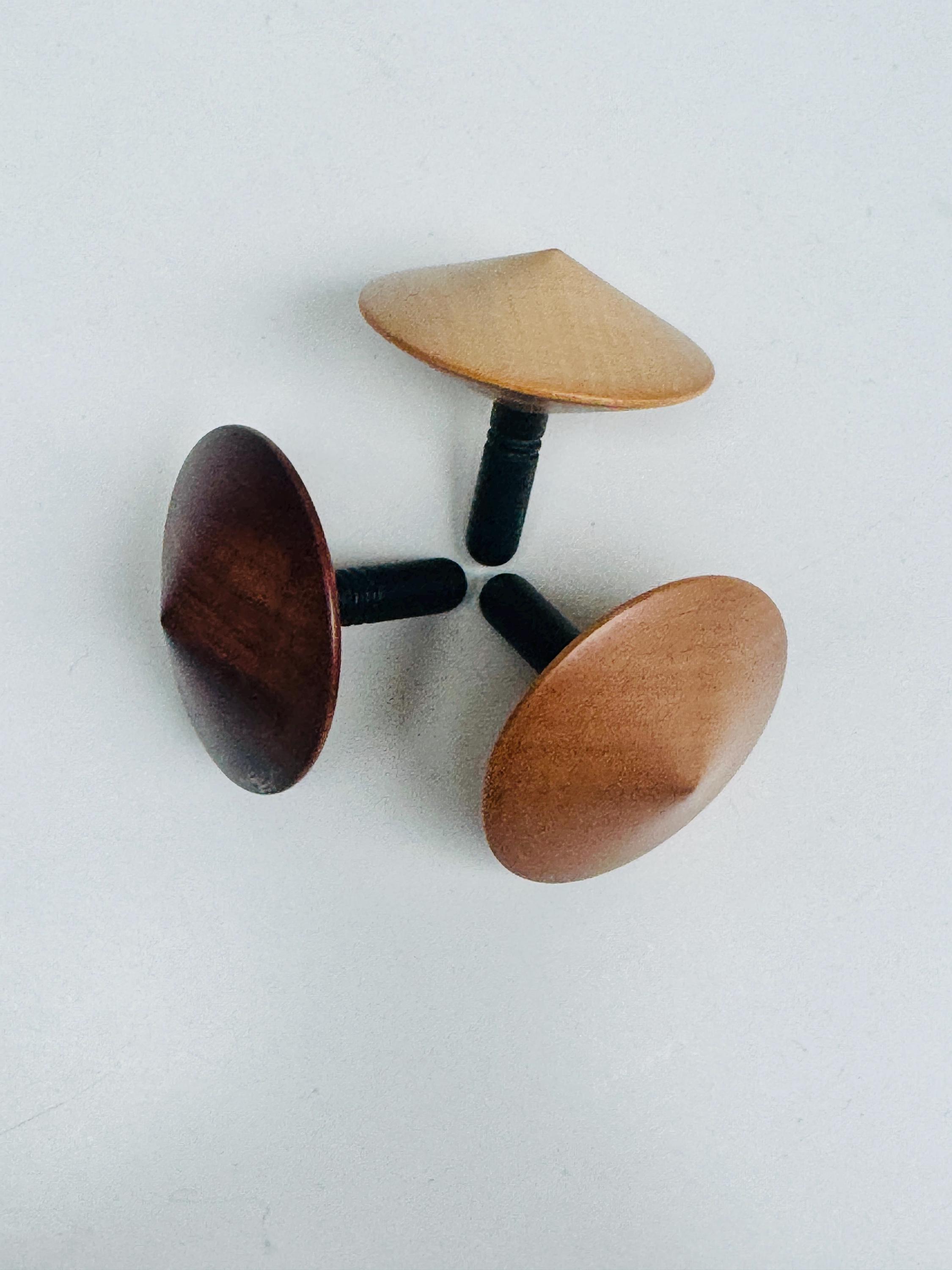 Vintage Naef Spielkultur Wooden Spinning Tops Set • Swiss Mid