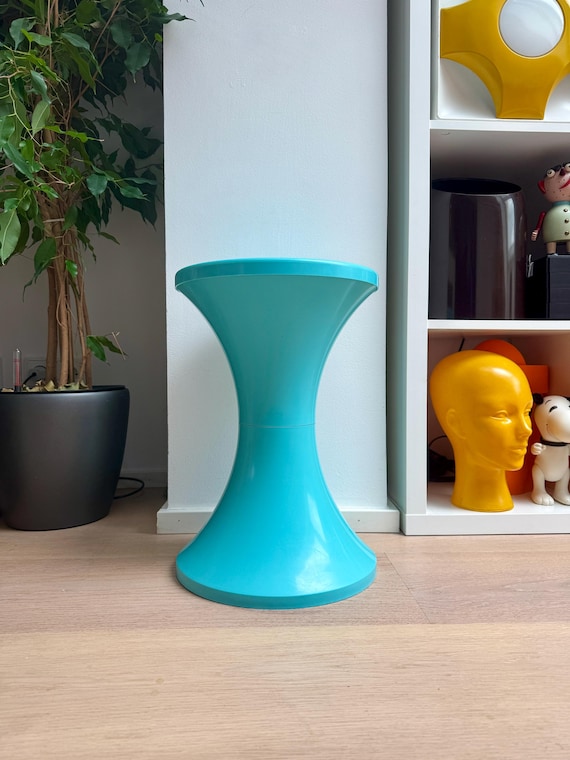 Tam Tam Stool – Turquoise Blue | Vintage French Space Age Icon 