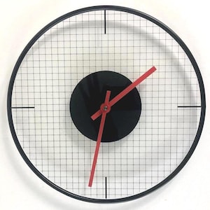 Postmodern Memphis Style Wall Clock by Junghans – 28cm Glass Quartz W737 – Vintage German Design