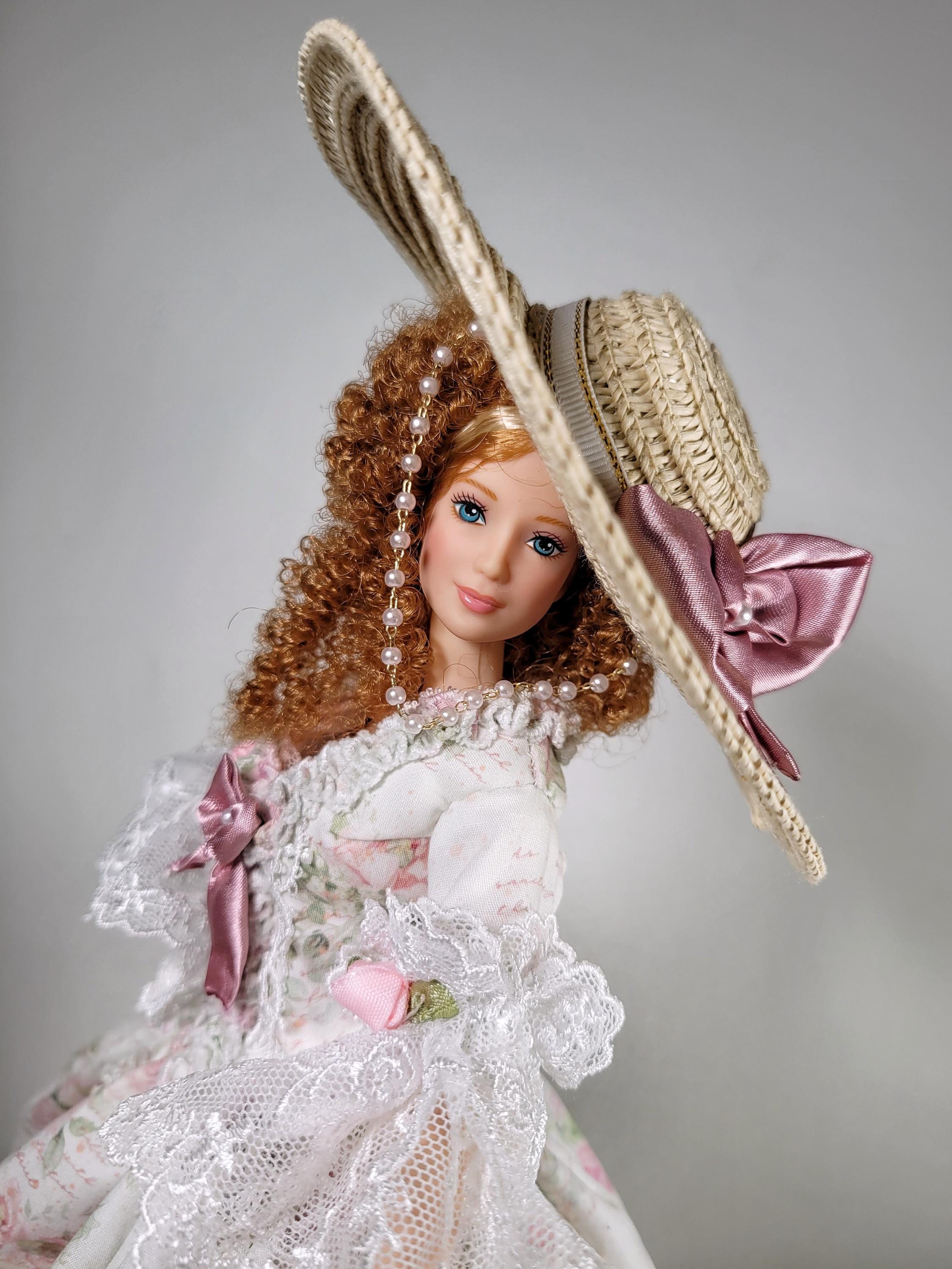 Rococo Rose Gown for Size 1/6 Doll – 18th Century Inspired Couture