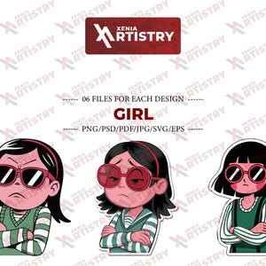 Wütendes kleines Cartoon-Mädchen svg-Bundle, Teenager-Mädchen svg, Frauen SVG, Damen SVG, Menschen SVG, kleines Mädchen Vektor-Clipart