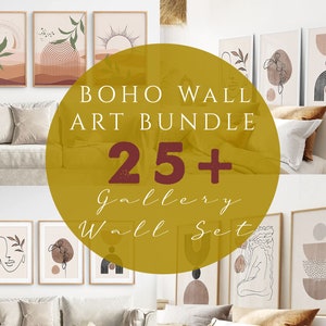 NEW Mega Bundle +25 Boho Wall Collage - Printable Home Decor - Wall Art Set - Eclectic Wall Art Set, Geometric Dorm Wall Art - Boho Wall Art