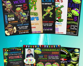 Editable Teenage mutant ninja turtle birthday invitation, TMNT birthday invitation, Birthday invitation for boys