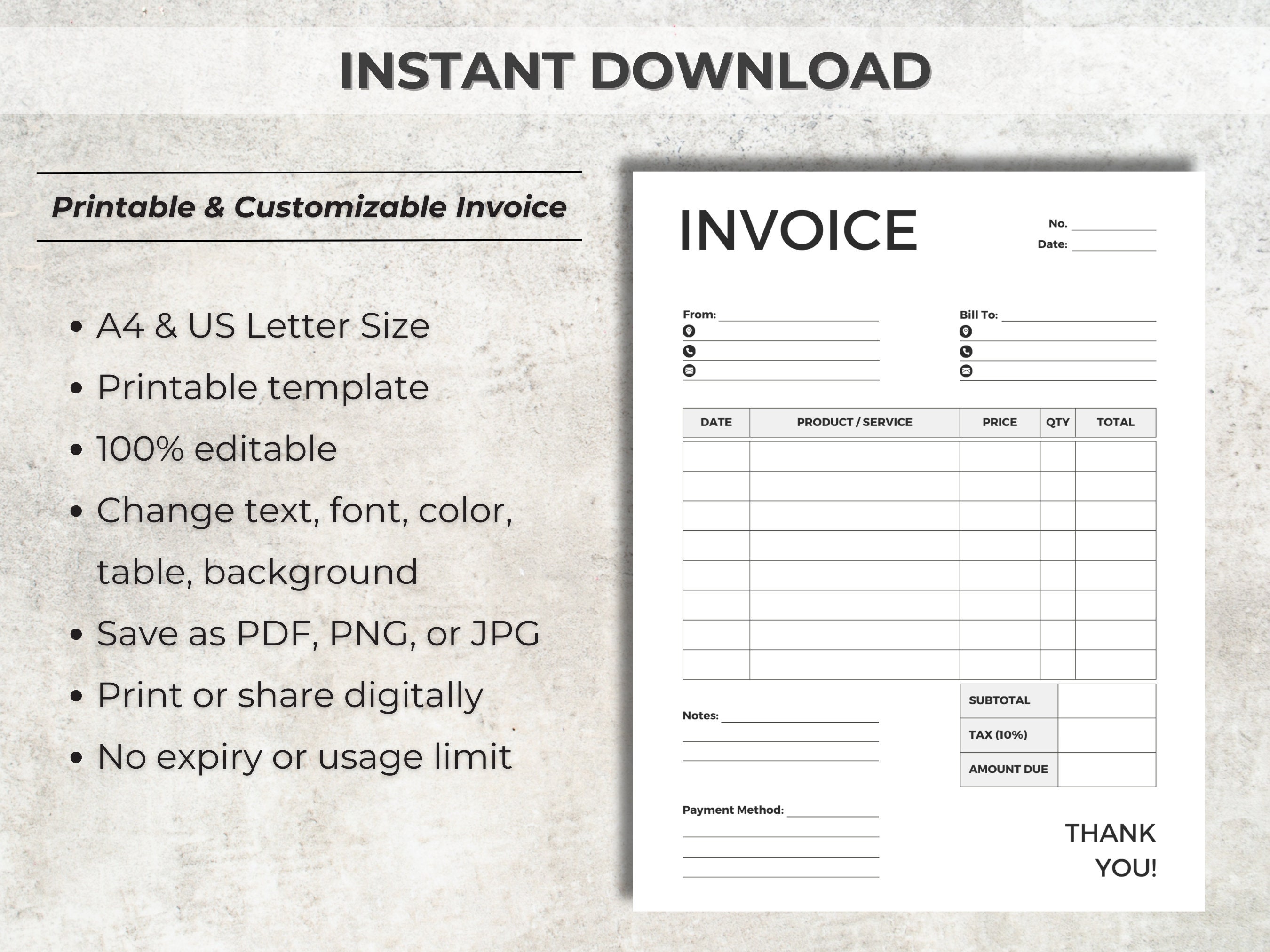 Free Contractor Invoice Blank