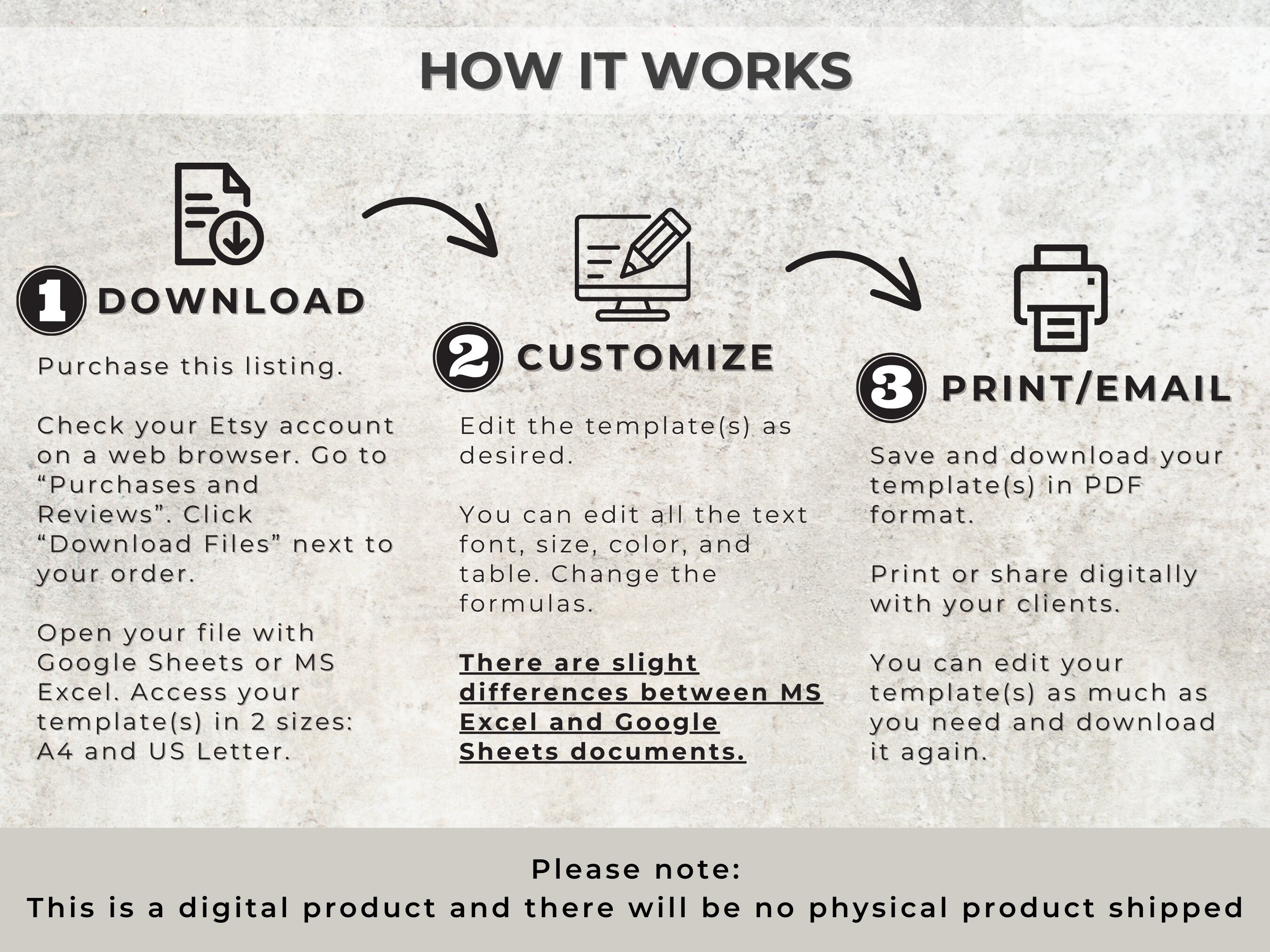 Custom Order Form Template | Editable Excel, Google Sheets (digital) - Etsy