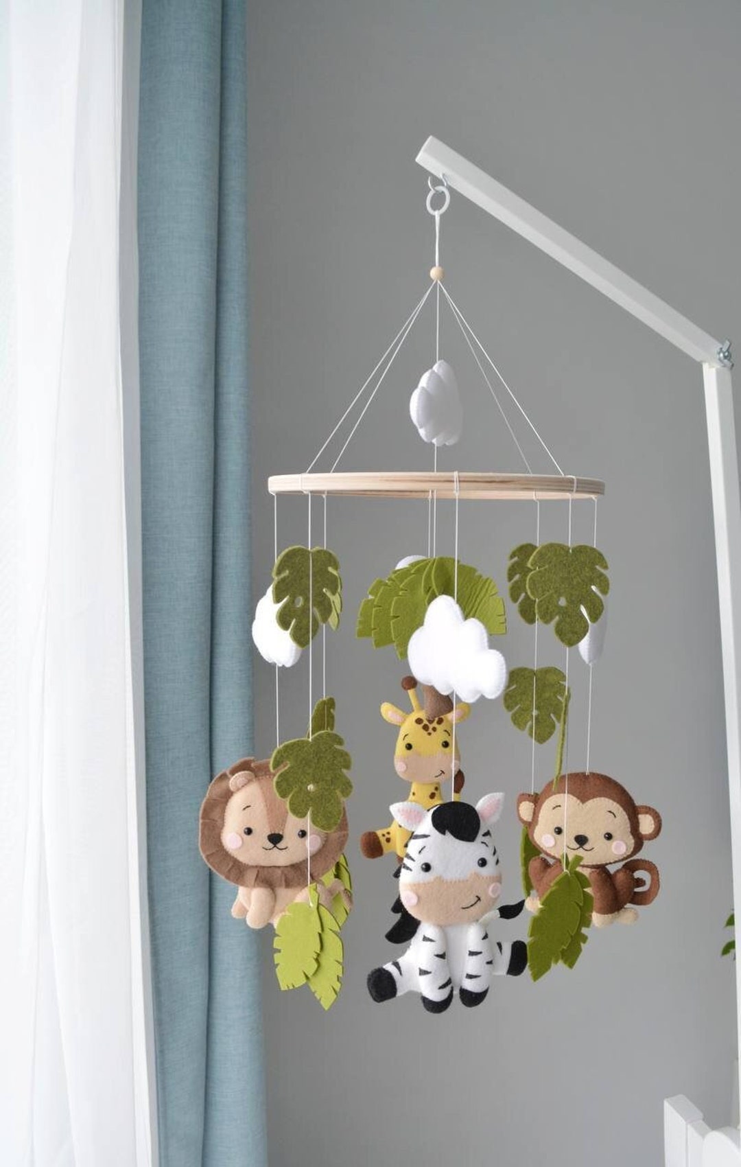 Jungle Crib Mobile, Safari Baby Mobile, Safari Animals Mobile, Safari Baby Shower Gift, Savanna