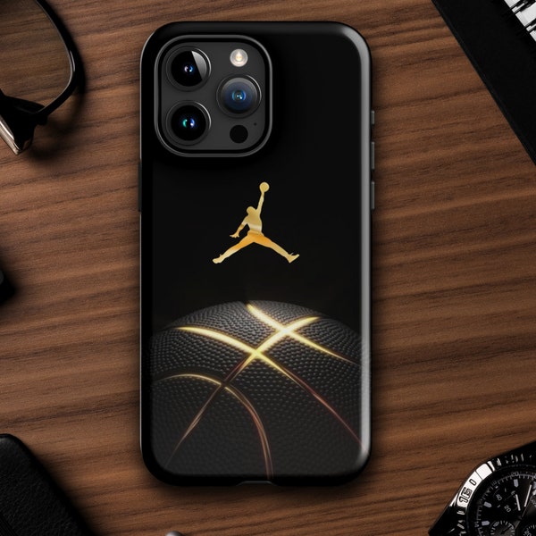 Gold Effect Jordan Tough Cases iPhone 15 14 13 12 11 Xr Xs Pro Max Mini Samsung S24 S23 S22 S21 S20+ S10 Plus Ultra Google Pixel 8 7 6 PRO 5