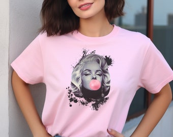 Marilyn Monroe soufflant du chewing-gum T-shirt femme Marilyn Monroe Modern Twist Portrait