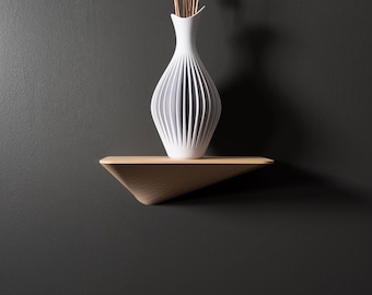Sleek Asymmetrical Shelf with French Cleat | Contemporary Wall Decor | Minimalist 3D Printed Art