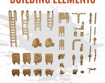 3D PRINTED Exterior Element of an Abandoned Building, Zombie Apocalypse, Customizable Base and Diorama with Bits, Miniature Scenery ZABAVKA