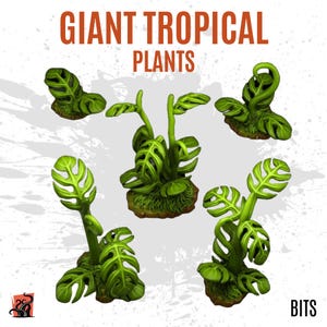 3D PRINTED Plant jungle vegetation forest nature tropical rainforest - Bits customize base, diorama, scenery and wargame terrain
