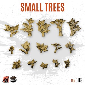 3D PRINTED Brotes arboles plantas vegetación bosques personalizar peana y diorama con bits escenografía para miniatura ZABAVKA