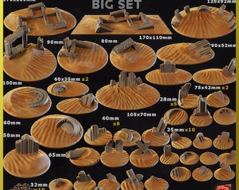 3D PRINTED Ciudad perdida ruinas abandonadas desierto campo batalla - Peana personalizada y diorama con bits y detalle escenografía ZABAVKA