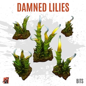 3D PRINTED Planta carnívora jungla alienígena selva vegetación tóxica - Bits personalizar peana, diorama, escenografía y terreno wargame