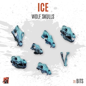 3D GEPRINT Schedels botten skelet wolf dierentrofee - Aangepaste bases en diorama met stukjes en details landschap ZABAVKA