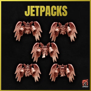 3D Printed Winged Jetpack Combat Gear Assault Decor Wings - Customize Miniatures with Exclusive GREYTIDE Bits