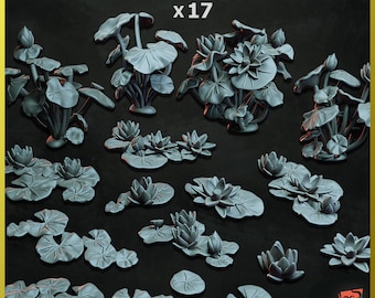 3D PRINTED Plant water lily vegetation water swamp lake forest customize base and diorama with bits scenery for miniature ZABAVKA