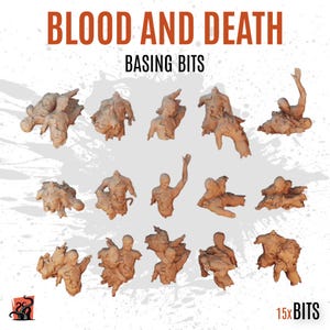 3D GEPRINT Verscheurde gore lijken bloed botten en dood pas de basis en diorama aan met stukjes landschap voor miniatuur ZABAVKA