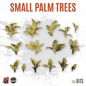 3D PRINTED Helecho palmera pequeña planta vegetación bosques selva personalizar peana y diorama con bits escenografía para miniatura ZABAVKA