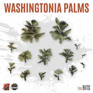 3D PRINTED Árbol palmera plantas vegetación bosques campos selvas personalizar peana y diorama con bits escenografía para miniatura ZABAVKA