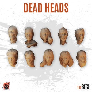 3D-GEDRUCKT Abgetrennte Köpfe Gore Zombie-Apokalypse Untote individualisieren Basis und Diorama mit Bits Szenerie für Miniatur ZABAVKA