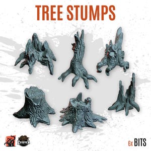 3D PRINTED Raíces tocón árbol siniestro bosque fantasmas personalizar peana y diorama con bits escenografía para miniatura ZABAVKA