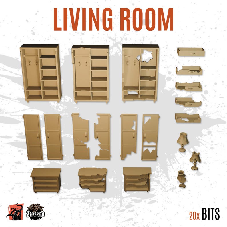 3D Printed Furniture Interior Abandoned House Zombie Apocalypse ...