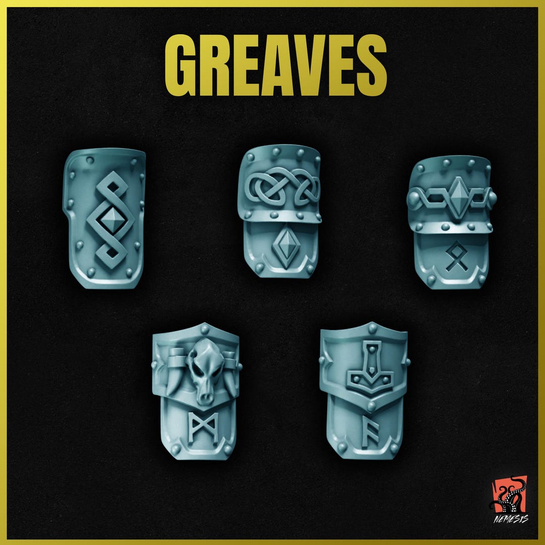 Wolf Guard Rune 3D PRINTED Nordic Shinguard Rune Decoration Sacred Armor Wolf ...