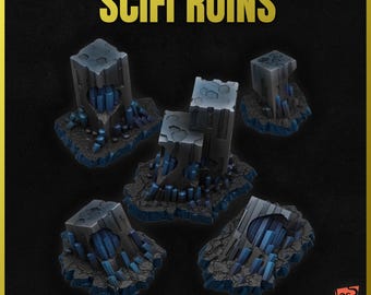 3D PRINTED Roca scifi alienígena montaña ancestral piedra cristal mineral - Bits personalizar peana, diorama, escenografía y terreno wargame