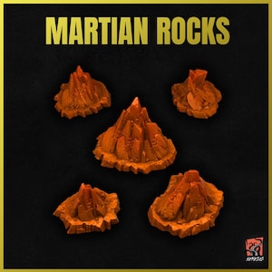 3D PRINTED Piedra puntiaguda marciana roca peligrosa desierto marciano - Bits personalizar peana, diorama, escenografía y terreno wargame