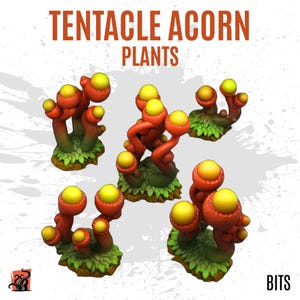 3D Printed Toxic Luminous Alien Plant - Bits to customize bases, dioramas, scenery, and wargame terrain