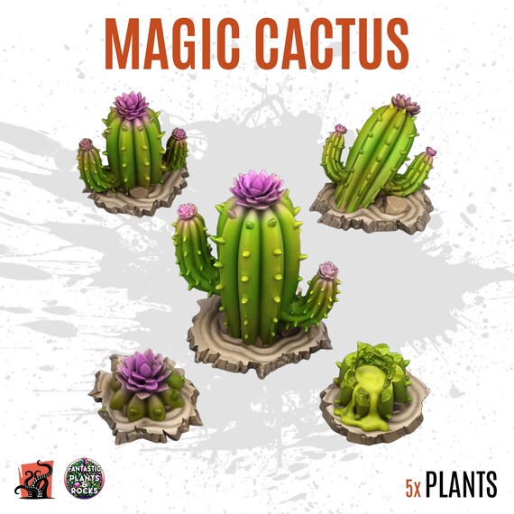 3D PRINTED Giant Acidic Toxic Plant Mushroom Cactus Swamp Desert -  Customizable Bits for Base, Diorama, Scenery and Wargame Terrain