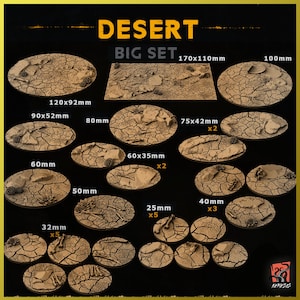 3D PRINTED Cracked mud soil drought dry arid desert - Custom bases and diorama with bits and details scenery ZABAVKA