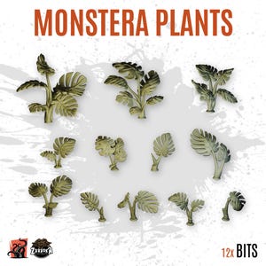 3D PRINTED Planta ramas grandes vegetación selva tropical bosque personalizar peana y diorama con bits escenografía para miniatura ZABAVKA