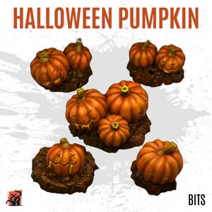 Decorazione di zucca di Halloween stampata in 3D, mostro, strega, vampiro, mummia - Pezzi per personalizzare la base, il diorama, lo scenario e il terreno per wargame