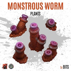 3D PRINTED Planta gusano monstruosa alien gigante mutante parásito - Bits personalizar peana, diorama, escenografía y terreno wargame