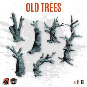 3D PRINTED Rotten old tree trunk sinister forest ghosts customize base and diorama with bits scenery for miniature ZABAVKA