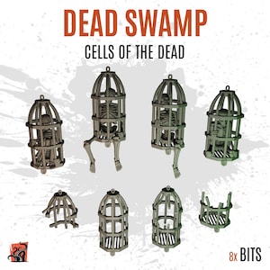 3D PRINTED Rusty cell with imprisoned skeleton to customize base and diorama with bits and detailed scenery for miniature ZABAVKA