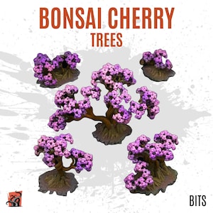 Alberi bonsai stampati in 3D, fiori, foresta frondosa, natura selvaggia, montagna - I pezzi personalizzano la base, il diorama, lo scenario e il terreno per wargame