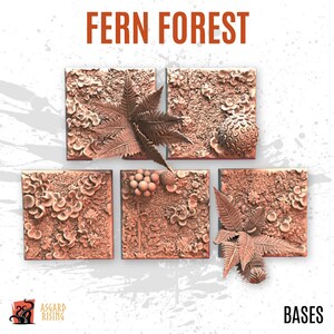 3D Printed Forest Wild Fern Earth Fallen Branch Ground Leaves - Custom Diorama Bases with Bit Details Scenery ASGARD RISING