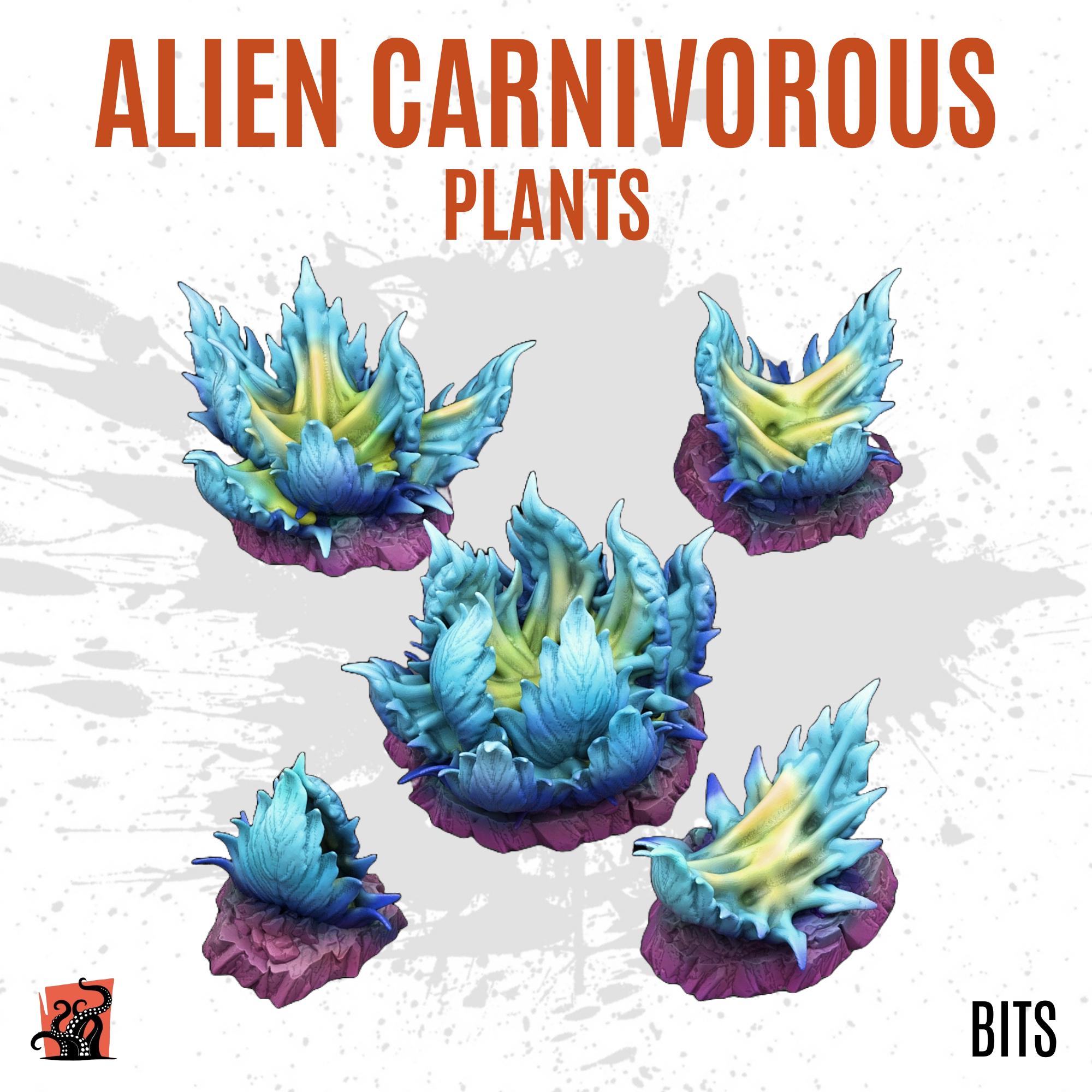 3D PRINTED Carnivorous Plant Acid Glue Predator Alien Jungle - Bits to customize bases, dioramas, scenery, and wargame terrain