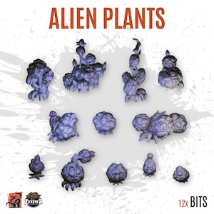 3D PRINTED Huevo planta vegetación alienígena mundo extraterrestre personalizar peana y diorama con bits escenografía para miniatura ZABAVKA