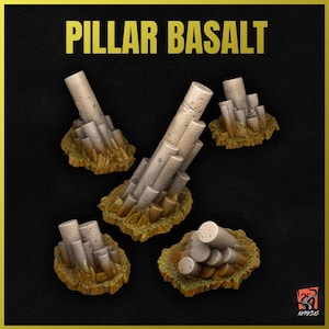 3D PRINTED Mysterious Stone Pillars Cluster Columns Dwarven Ruins - Bits to customize bases, dioramas, scenery, and wargame terrain