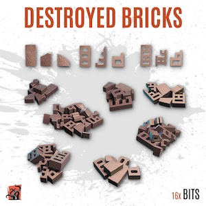 3D PRINTED Rubble bricks remains ruins abandoned city customize base and diorama with bits scenery for miniature ZABAVKA