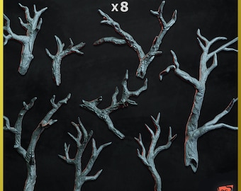 3D PRINTED Creepy tree ghost forest rotten trunk branches customize base and diorama with bits scenery for miniature ZABAVKA